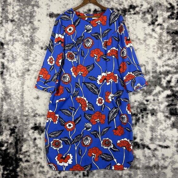 Boden Isabelle Dress Womens Size 10L Floral Pockets Shift Office Career Commuter - Picture 1 of 12